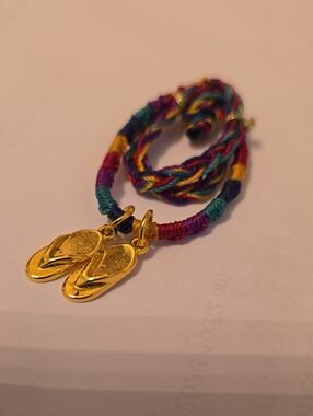 JLo - Friendship Charm Bracelet Rainbow Color And Gold Flip Flops